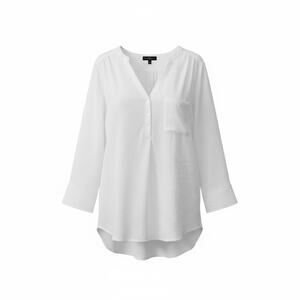 Fred David XL plus coastal grandma tunic button up blouse